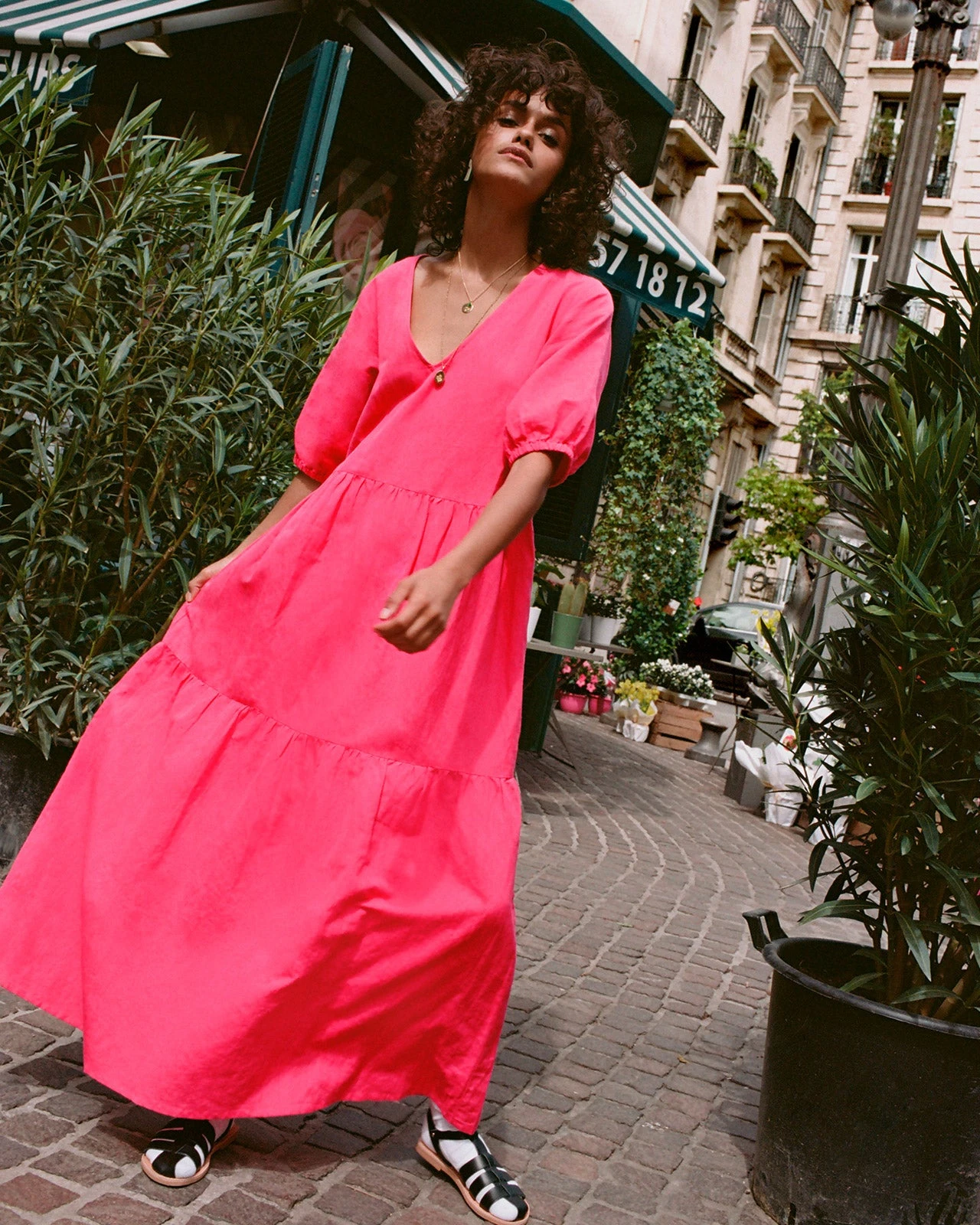 La Robe Raquel Femme En Coton Et Lin - Fuschia 3 La Robe Raquel Femme En Coton Et Lin - Fuschia