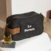 La Trousse De Toilette Le Parrain En Laine - Gris Anthracite -Bijoux Magasin la trousse de toilette le parrain en laine gris anthracite 5