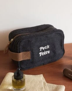 La Trousse De Toilette Petit Frère En Laine - Gris Anthracite -Bijoux Magasin la trousse de toilette petit frere en laine gris anthracite 7