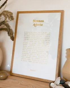 Bijoux Magasin -Bijoux Magasin laffiche nounou adoree doree a chaud 30 x 40 cm 2