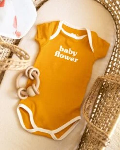 Le Body Baby Flower En Coton Bio - Mangue