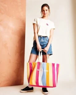 Le Grand Cabas Rainbow Family -Bijoux Magasin le cabas brode family love en coton bio rainbow 3