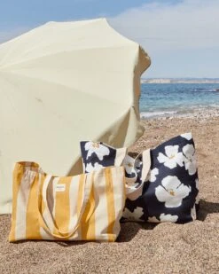 Le Grand Cabas Anémones En Coton Bio - Bleu Nuit -Bijoux Magasin le cabas en coton bio anemones nuit 4