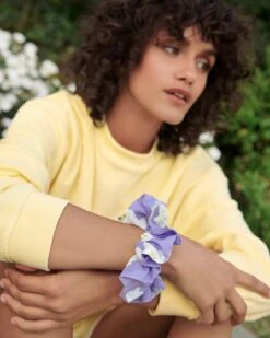 Le Chouchou En Coton Bio - Anémones Lilas -Bijoux Magasin le chouchou anemones en coton bio lilas