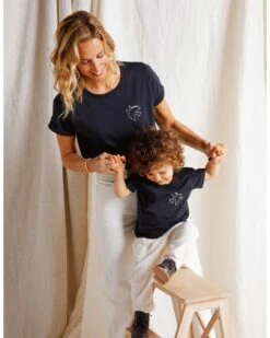 Le Duo De T-shirts Mama Bird / Baby Bird - Charbon -Bijoux Magasin le duo de t shirts mama bird baby bird charbon emoi emoi 5