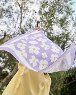 Le Foulard En Coton Bio - Anémones Lilas