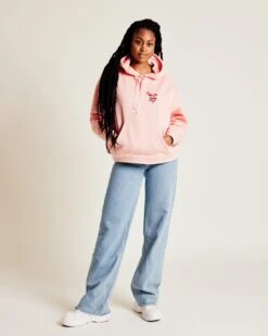 Le Hoodie Brodé Mama Forever Femme En Coton Bio - Rose