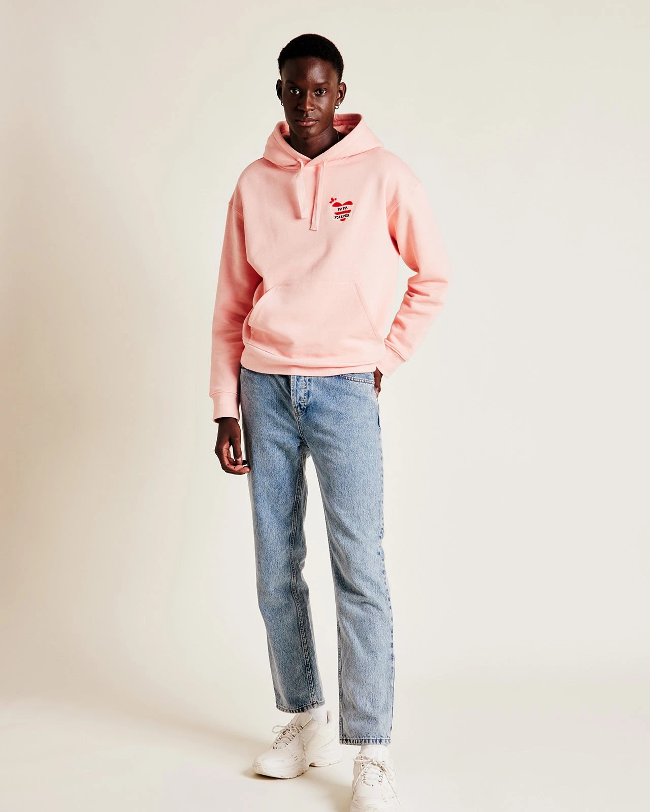 Le Hoodie Brodé Papa Forever Homme En Coton Bio - Rose 7 Le Hoodie Brodé Papa Forever Homme En Coton Bio - Rose – Image 5