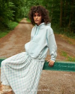 Le Hoodie Sur La Route Du Love En Coton Bio Femme - Bleu -Bijoux Magasin le hoodie sur la route du love en coton bio femme bleu 2