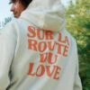 Le Hoodie Sur La Route Du Love En Coton Bio Homme - Bleu -Bijoux Magasin le hoodie sur la route du love en coton bio homme bleu 2