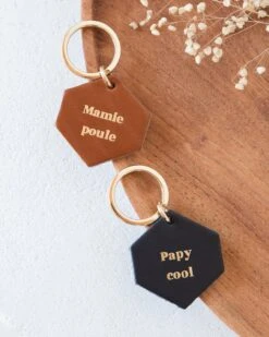 Le Porte-clés Grand-père En Cuir Navy - Fauvette X émoi émoi - Message Au Choix -Bijoux Magasin le porte cles grand pere en cuir navy fauvette x emoi emoi message au c 4