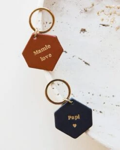 Le Porte-clés Grand-père En Cuir Navy - Fauvette X émoi émoi - Message Au Choix -Bijoux Magasin le porte cles grand pere en cuir navy fauvette x emoi emoi message au c 7