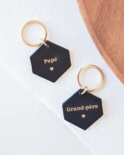 Le Porte-clés Grand-père En Cuir Navy - Fauvette X émoi émoi - Message Au Choix -Bijoux Magasin le porte cles grand pere en cuir navy fauvette x emoi emoi message au c 8