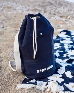 Le Sac Marin Brodé Papa Playa - Bleu Nuit