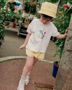 Le Short Sunny En éponge - Vanille -Bijoux Magasin le short brode baby sun bird eponge en coton bio vanille 6