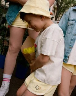 Le Short Sunny En éponge - Vanille -Bijoux Magasin le short brode baby sun bird eponge en coton bio vanille 8