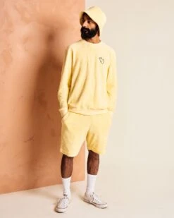 Le Short Samuel En éponge - Vanille 10 Le Short Samuel En éponge - Vanille -Bijoux Magasin le short brode papa sun bird eponge en coton bio vanille 1