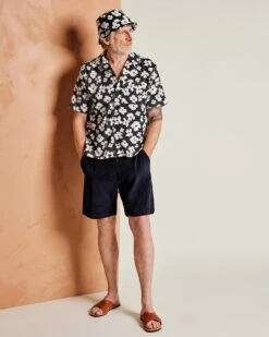 Le Short Samuel En éponge - Bleu Nuit -Bijoux Magasin le short homme en coton bio nuit 2