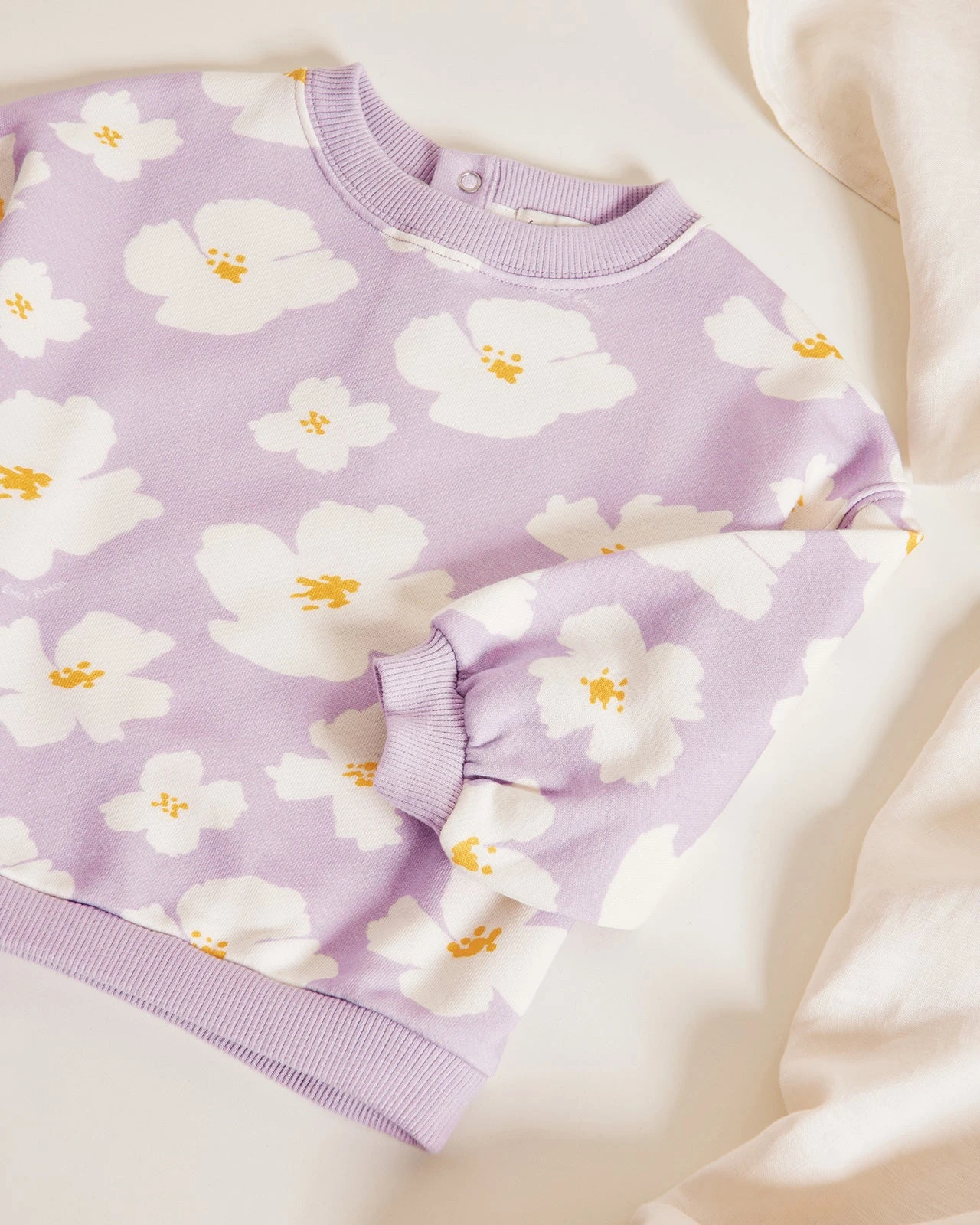 Le Sweat Sam En Coton Bio - Anémones Lilas 4 Le Sweat Sam En Coton Bio - Anémones Lilas – Image 2