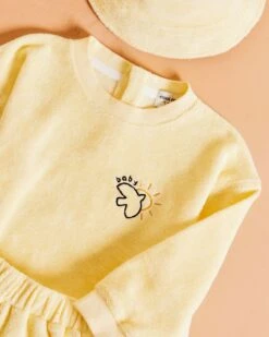 Le Sweat Baby Bird En éponge - Vanille -Bijoux Magasin le sweat brode baby sun bird eponge en coton bio vanille 3 b0735168 b415 4061 ae82 2dc5093957d8