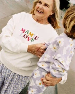 Le Sweat Club Mamie Love En Coton Bio - Crème -Bijoux Magasin le sweat brode mamie love en coton bio creme 3