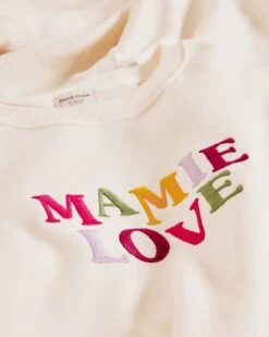 Le Sweat Club Mamie Love En Coton Bio - Crème -Bijoux Magasin le sweat brode mamie love en coton bio creme 6