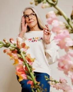 Le Sweat Club Mamie Love En Coton Bio - Crème -Bijoux Magasin le sweat brode mamie love en coton bio creme 8