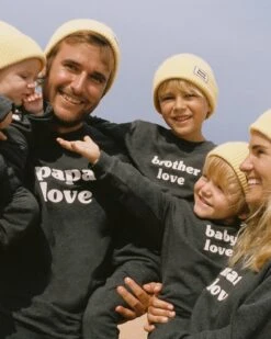 Le Sweat Brodé Papa Love En Coton Bio - Gris Anthracite -Bijoux Magasin le sweat brode papa love en coton bio gris anthracite 4