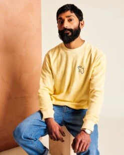 Le Sweat Papa Bird En éponge - Vanille -Bijoux Magasin le sweat brode papa sun bird eponge en coton bio vanille 7