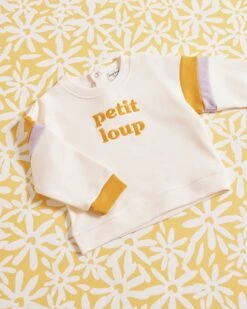 Le Sweat Brodé Petit Loup En Coton Bio - Crème -Bijoux Magasin le sweat brode petit loup en coton bio creme 6