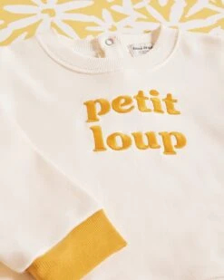 Le Sweat Brodé Petit Loup En Coton Bio - Crème -Bijoux Magasin le sweat brode petit loup en coton bio creme 7