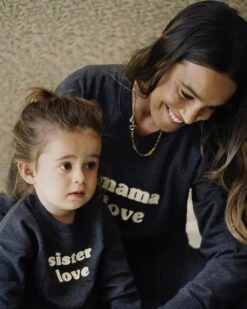 Le Sweat Brodé Sister Love En Coton Bio - Gris Anthracite -Bijoux Magasin le sweat brode sister love en coton bio gris anthracite 2