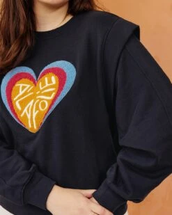 Le Sweat Club À La Folie Femme En Coton Bio - Charbon -Bijoux Magasin le sweat club brode a la folie femme en coton bio creme 7