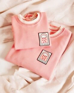 Le Sweat Club Love Love Love Femme En Coton Bio - Rose -Bijoux Magasin le sweat club love love love femme en coton bio creme 15