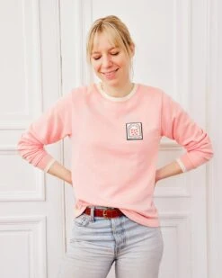 Le Sweat Club Love Love Love Femme En Coton Bio - Rose -Bijoux Magasin le sweat club love love love femme en coton bio creme 22