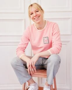 Le Sweat Club Love Love Love Femme En Coton Bio - Rose -Bijoux Magasin le sweat club love love love femme en coton bio creme 23