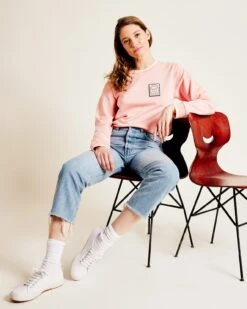 Le Sweat Club Love Love Love Femme En Coton Bio - Rose -Bijoux Magasin le sweat club love love love femme en coton bio creme 24