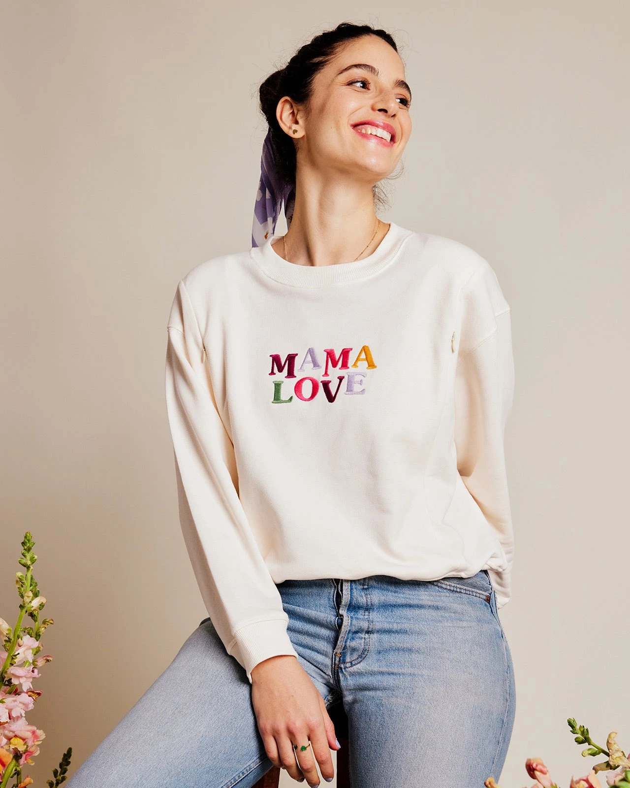 Le Sweat D'allaitement Club Mama Love En Coton Bio - Crème 12 Le Sweat D'allaitement Club Mama Love En Coton Bio - Crème – Image 10