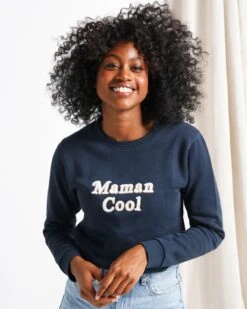 Le Sweat Maman Cool En Coton Bio - Charbon -Bijoux Magasin le sweat en coton bio maman cool charbon emoi emoi 5