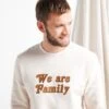 Le Sweat We Are Family Homme En Coton Bio - Beige Chiné