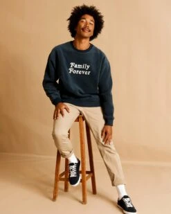 Le Sweat Family Forever Homme En Polaire Recyclée - Charbon