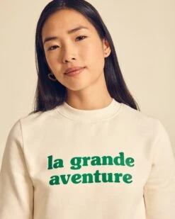 Le Sweat La Grande Aventure Femme En Coton Bio - Crème