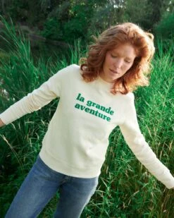 Le Sweat La Grande Aventure Femme En Coton Bio - Crème -Bijoux Magasin le sweat la grande aventure femme en coton bio creme 14