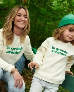Le Sweat La Grande Aventure Femme En Coton Bio - Crème -Bijoux Magasin le sweat la grande aventure femme en coton bio creme 2