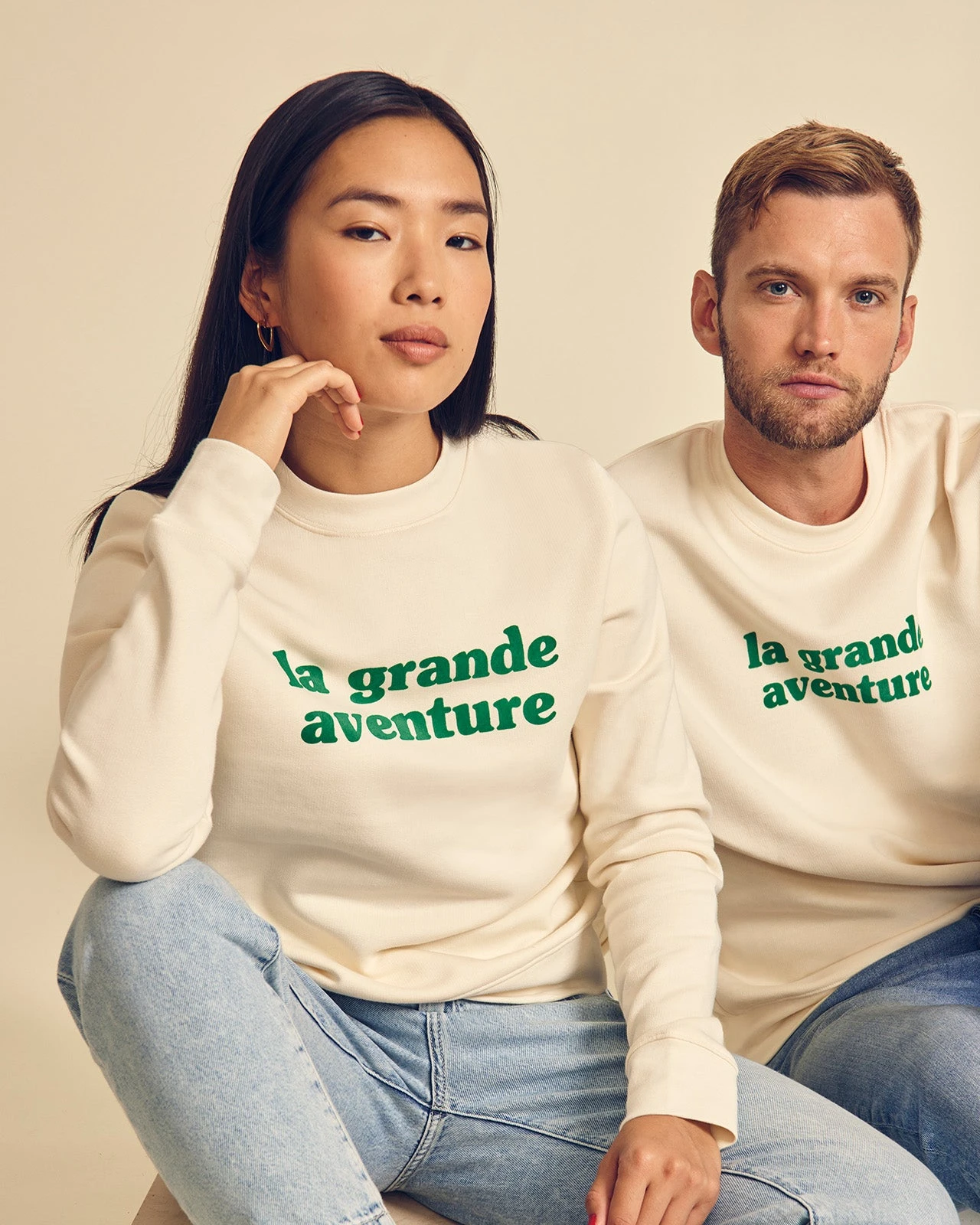 Le Sweat La Grande Aventure Homme En Coton Bio - Crème 6 Le Sweat La Grande Aventure Homme En Coton Bio - Crème – Image 4