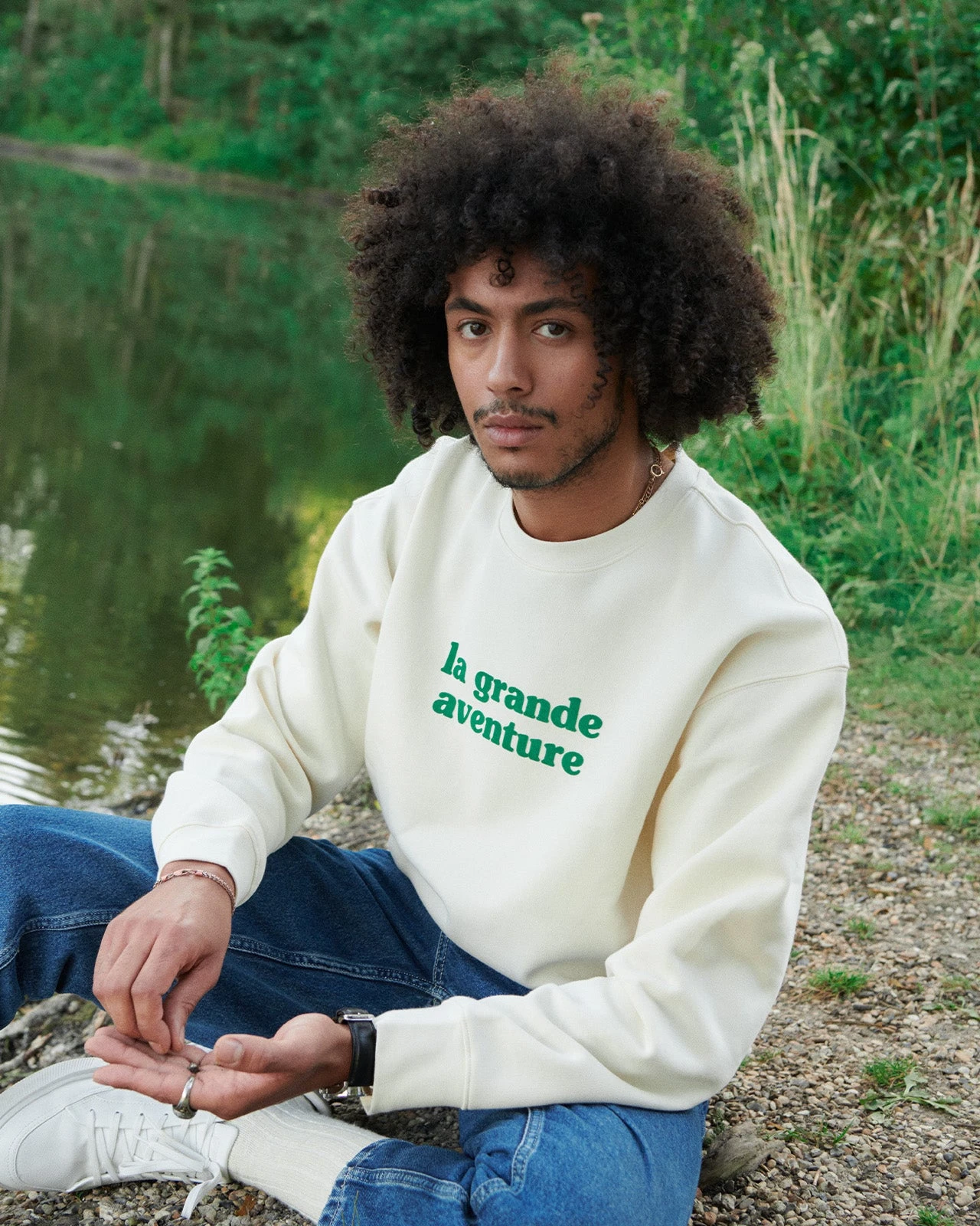 Le Sweat La Grande Aventure Homme En Coton Bio - Crème 4 Le Sweat La Grande Aventure Homme En Coton Bio - Crème – Image 2