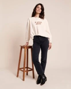 Le Sweat Le Grand Amour Femme En Polaire Recyclée - Crème -Bijoux Magasin le sweat le grand amour femme en polaire recyclee ivoire 4