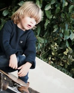 Le Sweat Mini Patch Cool Kid En Coton Bio - Charbon -Bijoux Magasin le sweat mini patch cool kid en coton bio charbon 5