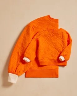 Le Sweat Simone Matelassé Soleils - Orange -Bijoux Magasin le sweat simone matelasse soleils orange 10