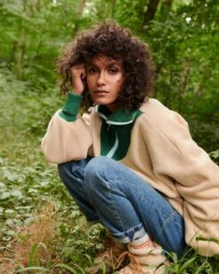 Le Sweat Sunny En Polaire Recyclée Et Col Zippé - Latte -Bijoux Magasin le sweat sunny en polaire recyclee et col zippe latte 7